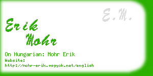 erik mohr business card